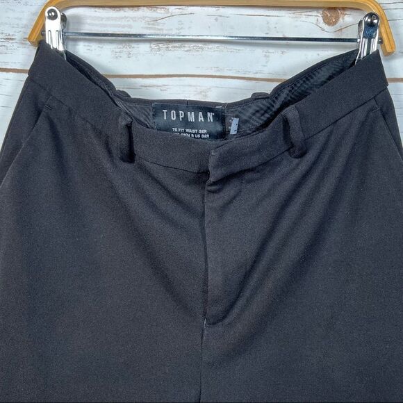 🎇TOP Man Black Skinny Cropped Trousers Size 32 - Picture 6 of 13